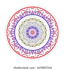 Mandala Ornament. Vector Illustration. For Wedding, Bridal, Valentine's Day, Greeting Card Invitation. Mystical Oriental Ottoman Motifs Pattern. Anti-Stress Therapy Pattern.