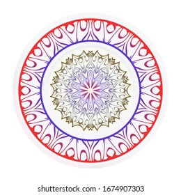 Mandala Ornament. Vector Illustration. For Wedding, Bridal, Valentine's Day, Greeting Card Invitation. Mystical Oriental Pattern. Indian, Moroccan or Ottoman Motifs. Anti-Stress Therapy Pattern.