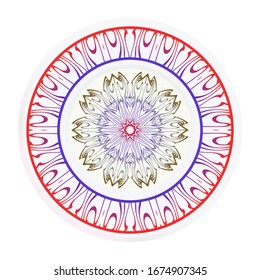 Mandala Ornament. Vector Illustration. For Wedding, Bridal, Valentine's Day, Greeting Card Invitation. Mystical Oriental Pattern. Indian or Moroccan Ottoman Motifs. Anti-Stress Therapy Pattern.