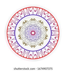 Mandala Ornament. Vector Illustration. For Wedding, Bridal, Valentine's Day, Greeting Card Invitation. Mystical Oriental Pattern. Indian or Moroccan Ottoman Motifs.. Anti-Stress Therapy Pattern.