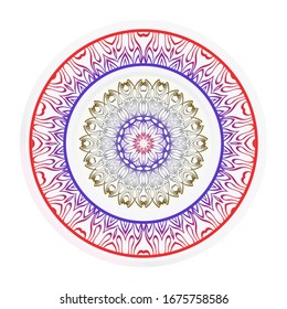 Mandala Ornament. Vector Illustration. For Wedding, Bridal, Valentine's Day, Greeting Card Invitation. Oriental Pattern. Indian, Moroccan, Mystic, Ottoman Motifs. Anti-Stress Therapy Pattern.