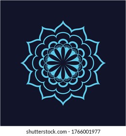 Ilustración del logotipo del vector de adorno de Mandala