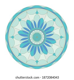 Mandala ornament vector. A symmetrical geometry color flower Ethnic draw