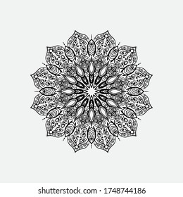 mandala ornament vetor.hand drawn lace pattern background ornament