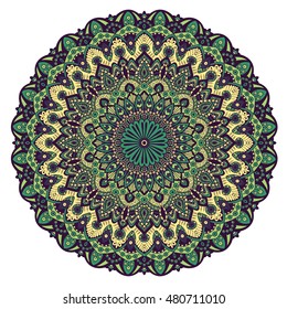 Mandala ornament. Vintage decorative elements. Hand drawn oriental background. Tribal motifs.