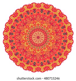 Mandala ornament. Vintage decorative elements. Hand drawn oriental background. Tribal motifs.