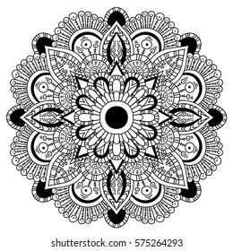 Mandala ornament. Vintage decorative elements. Hand drawn oriental background. Tribal motifs.