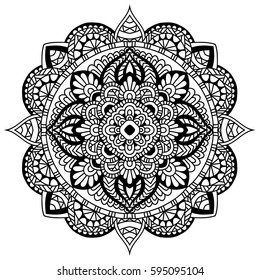 Mandala ornament. Vintage decorative elements. Hand drawn oriental background. Tribal motifs.