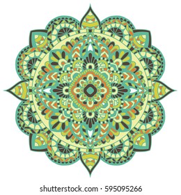 Mandala ornament. Vintage decorative elements. Hand drawn oriental background. Tribal motifs.