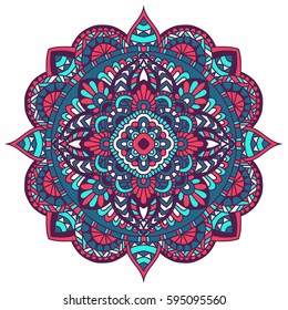 Mandala ornament. Vintage decorative elements. Hand drawn oriental background. Tribal motifs.