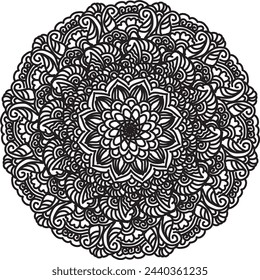 mandala elemento de diseño ornamental ilustración vectorial. aislado sobre fondo blanco.