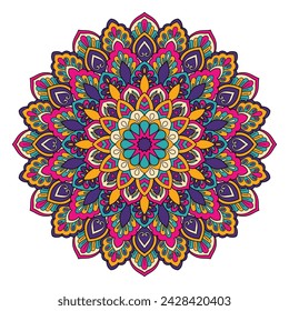 Mandala ornamental floral dilly patrón, ilustración vectorial