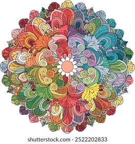 Mandala padrão ornamental floral doily, ilustração vetorial