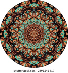Mandala ornamental floral doily pattern, vector illustration