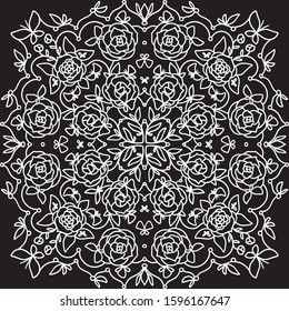 Mandala. Ornamental pattern with flowers