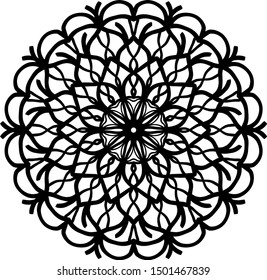 Mandala. Ornamental round doodle flower isolated on white background. Geometric circle element. Vector illustration. 