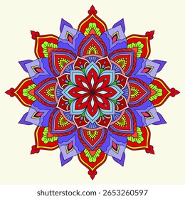 Mandala ornamental round lace ornament, Flower Mandala. Vintage decorative elements. Oriental pattern, vector illustration. Islam, Arabic, Indian, Moroccan, Spain, Turkish, Pakistan, Chinese, mystic