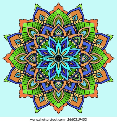 Mandala ornamental round lace pattern, Blossom Mandala Shape. Circular pattern in form of mandala, tattoo, decoration. Decorative ornament in ethnic oriental style., vintage decoration element