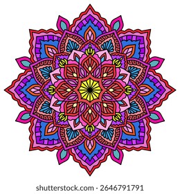 Mandala ornamental round ornament, pink, blue purple, Vintage decorative elements. Oriental pattern, vector illustration, Decorative ornament in ethnic oriental style., tattoo, background, rug