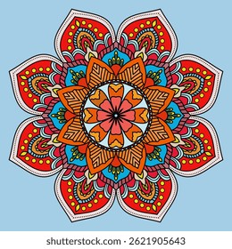 Mandala ornamental round ornament, Vintage decorative elements. Oriental pattern, vector illustration. Islam, Arabic, Indian, Moroccan, Spain, Turkish, Pakistan, Chinese, mystic, ottoman motifs
