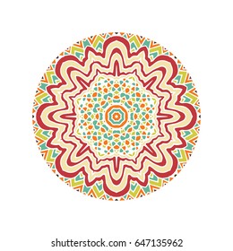 Mandala ornamentation design. Vector hand drawn painted. 