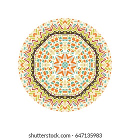 Mandala ornamentation design. Vector hand drawn painted. 