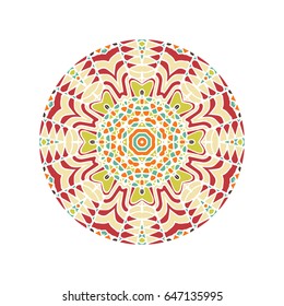 Mandala ornamentation design. Vector hand drawn painted. 