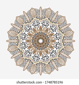 patrón de encaje mandala ornament.círculo con tema de oro