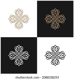 Mandala Ornaments Herz Muster Love Leaf Logo Design Inspiration
