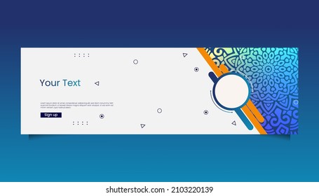 Mandala ornate background for web banner business