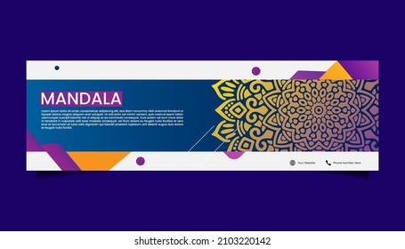 Mandala ornate background for web banner business