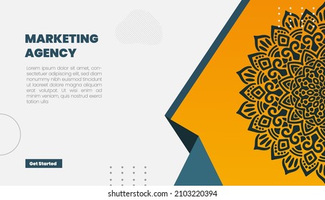 Mandala ornate background for web banner business