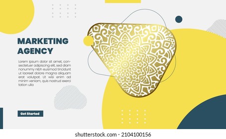 Fondo ornamental de Mandala para negocios de banners web