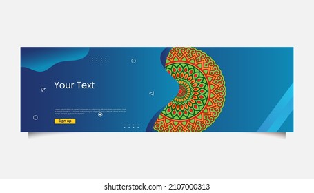 Mandala ornate background for web banner business
