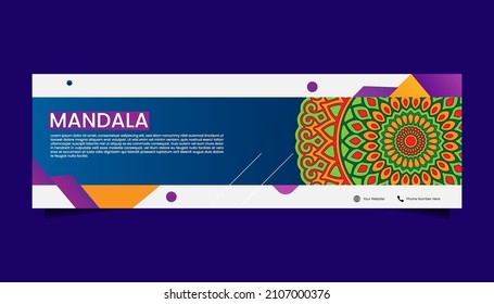 Mandala ornate background for web banner business