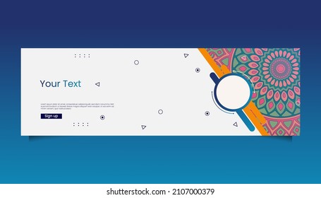 Mandala ornate background for web banner business