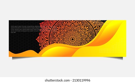 Fondo ornamental de Mandala para negocios de banners web