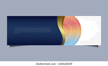 Fondo ornamental de Mandala para negocios de banners web