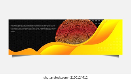 Mandala ornate background for web banner business
