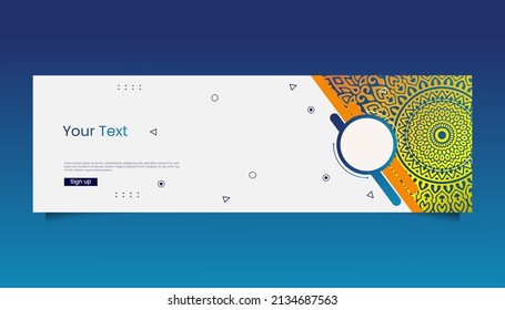 Mandala ornate background for web banner business