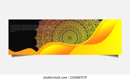 Fondo ornamental de Mandala para negocios de banners web
