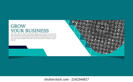 Mandala ornate background for web banner business