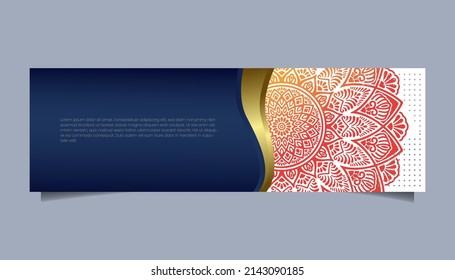 Mandala ornate background for web banner business