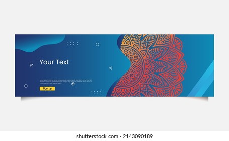 Mandala ornate background for web banner business