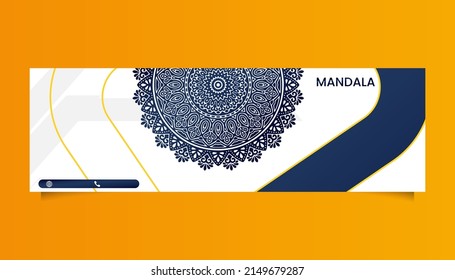 Mandala ornate background for web banner business