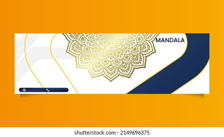 Mandala ornate background for web banner business