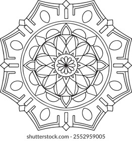 mandala, adornado, intrincado, arte, en blanco, ilustración, moderno, Plantilla, decoración, diseño, flor, patrón, Vector, fondo blanco, estilo árabe, gradiente de color, cultura asiática del este