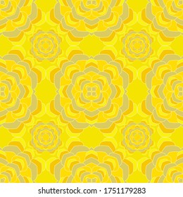 Mandala ornate seamless pattern. Floral mexican motif vector design. Abstract flower chakra tile ornament. Ethnic floral fashion print. Endless medallion wrapping seamless pattern.