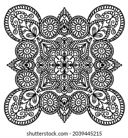 Mandala outline coloring page, kdp design, kdp book interior, free coloring book design, coloring page for adults, mandala design, free vector, mandala ornamentals design