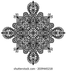 Mandala outline coloring page, kdp design, kdp book interior, free coloring book design, coloring page for adults, mandala design, free vector, mandala ornamentals design